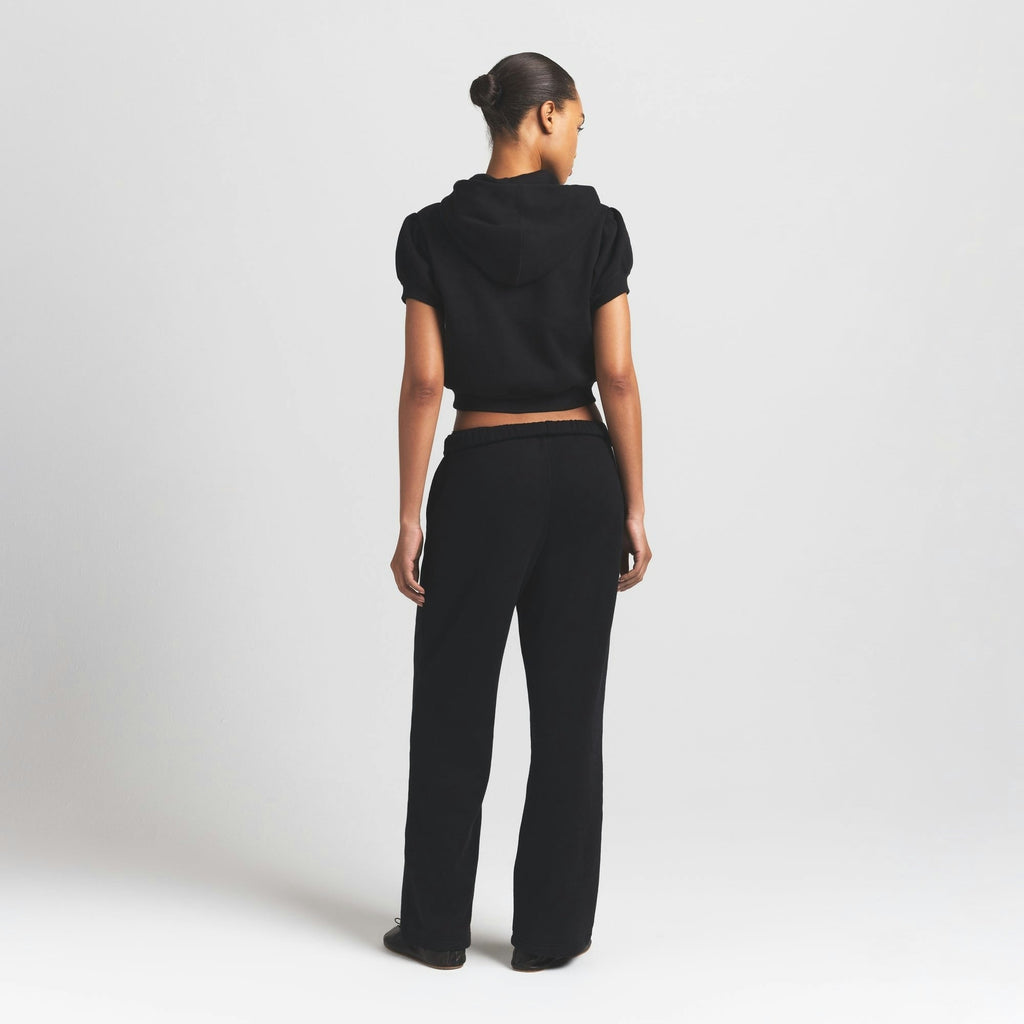 BUBBLE SLEEVE CROPPED ZIP UP