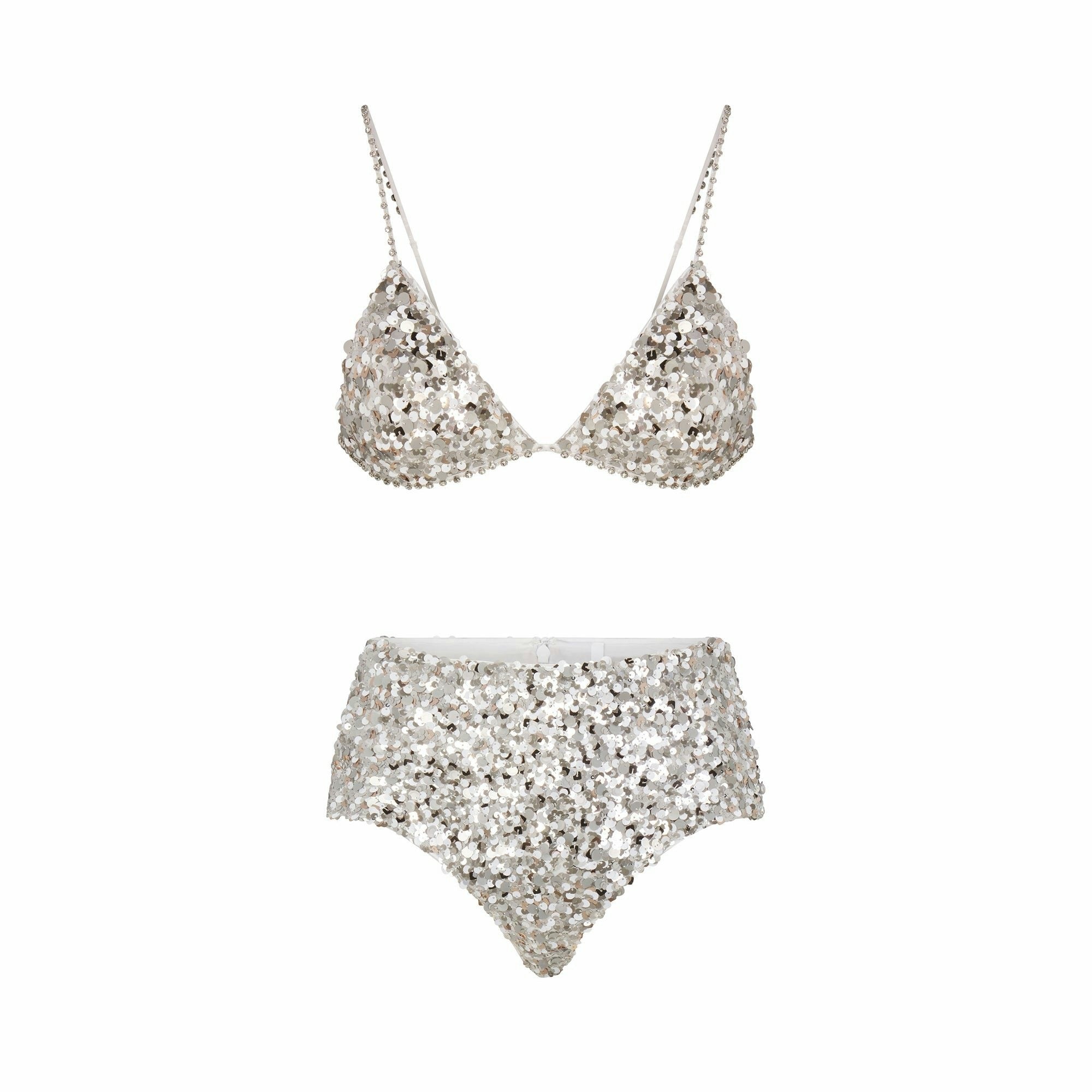 NOVELTY INTIMATES SEQUIN BRALETTE AND HIPSTER SET