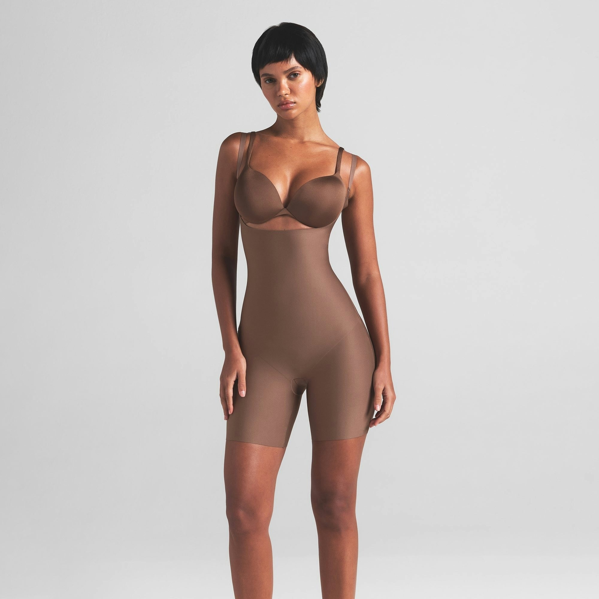 CORE SCULPT OPEN BUST MID THIGH BODYSUIT