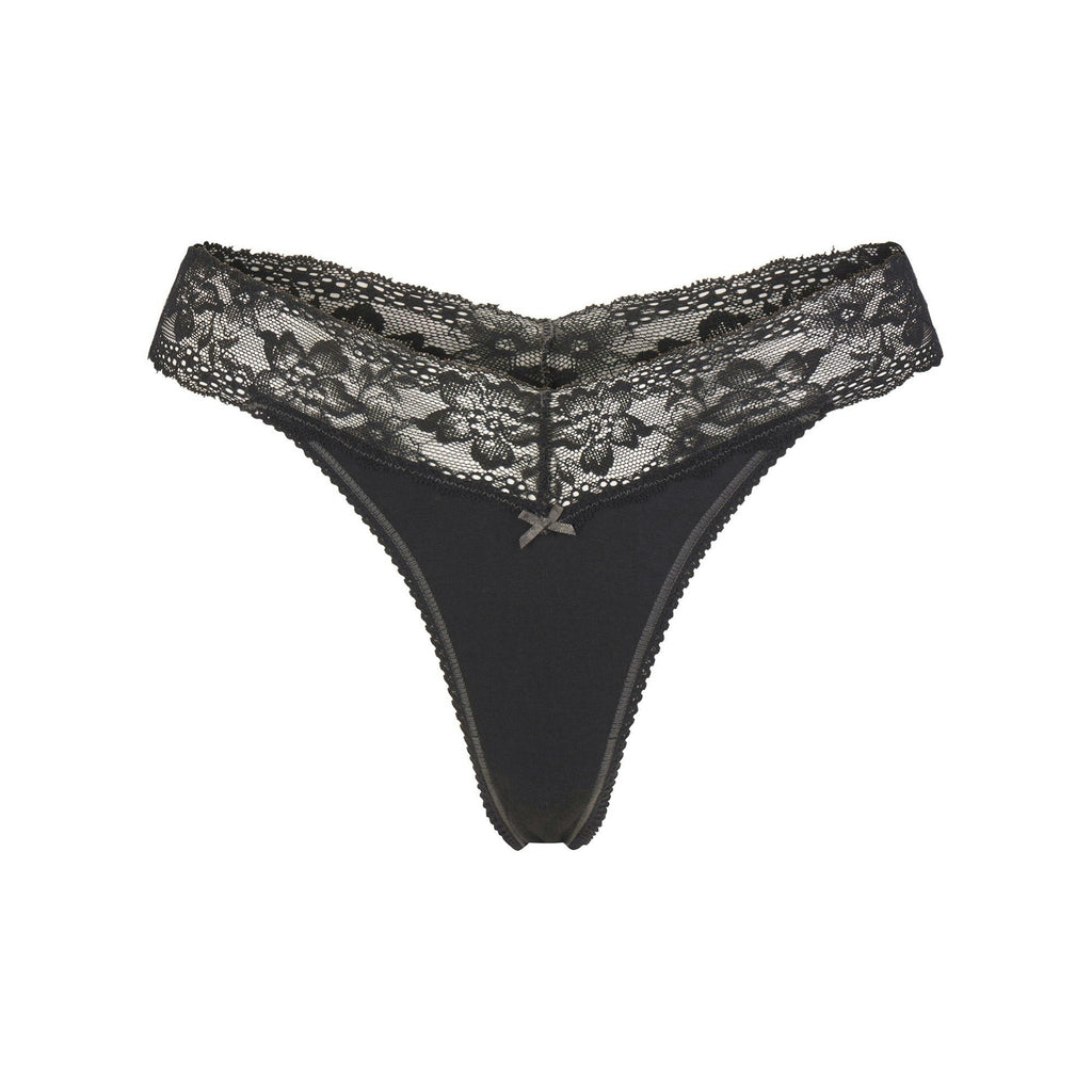 WIDE LACE THONG