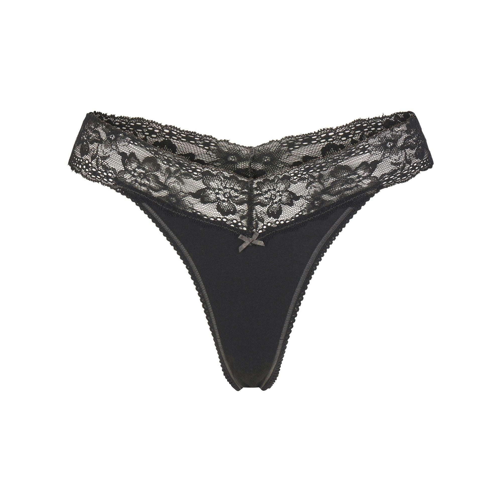 WIDE LACE THONG