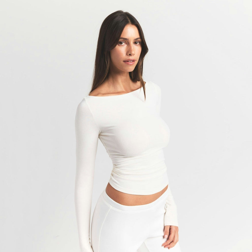 LONG SLEEVE BOATNECK TOP