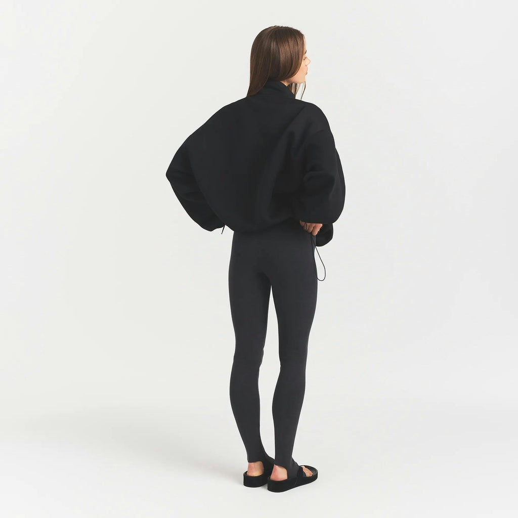 NEOPRENE OUTERWEAR OVERSIZED MOCK NECK JACKET