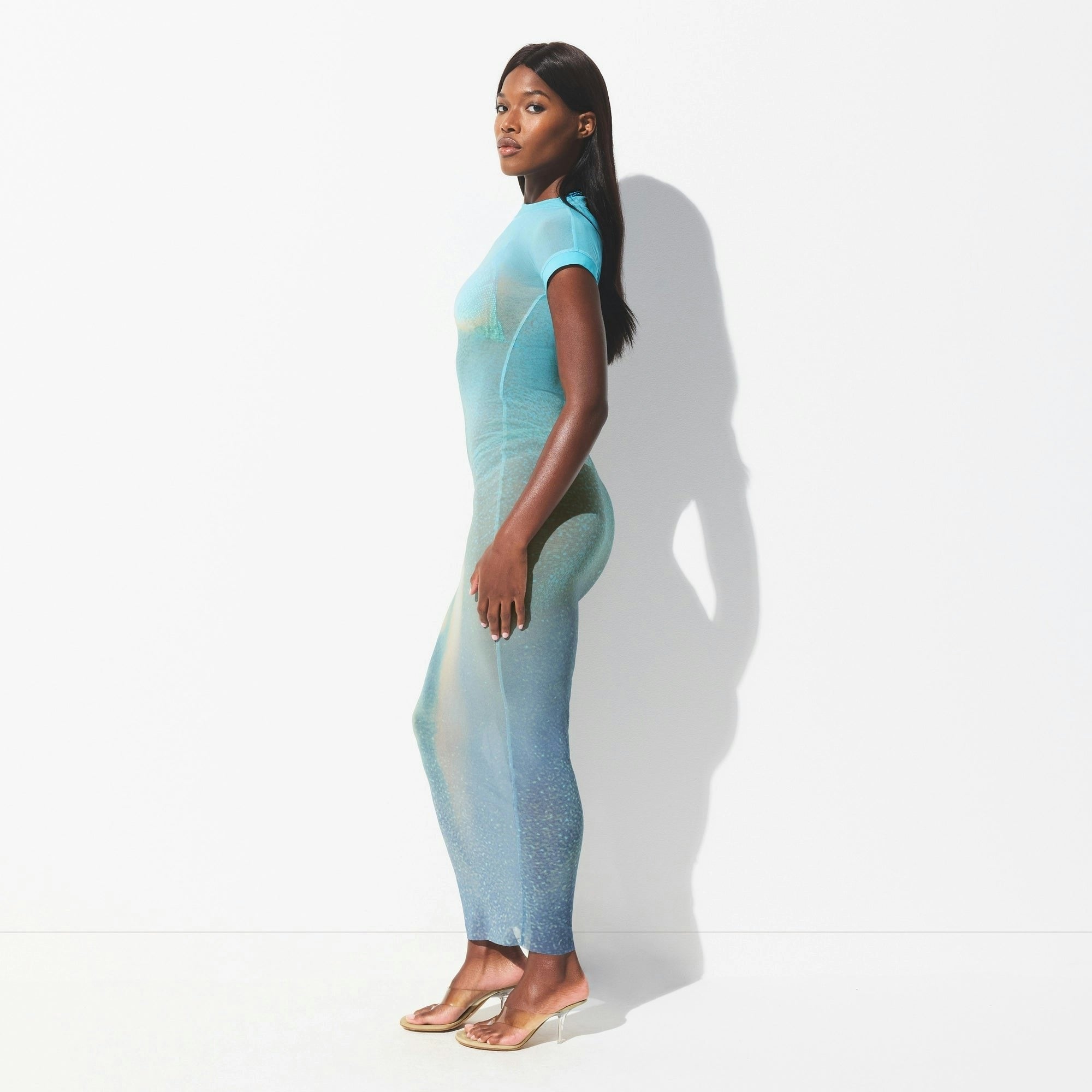 MESH COVER-UPS LONG DRESS