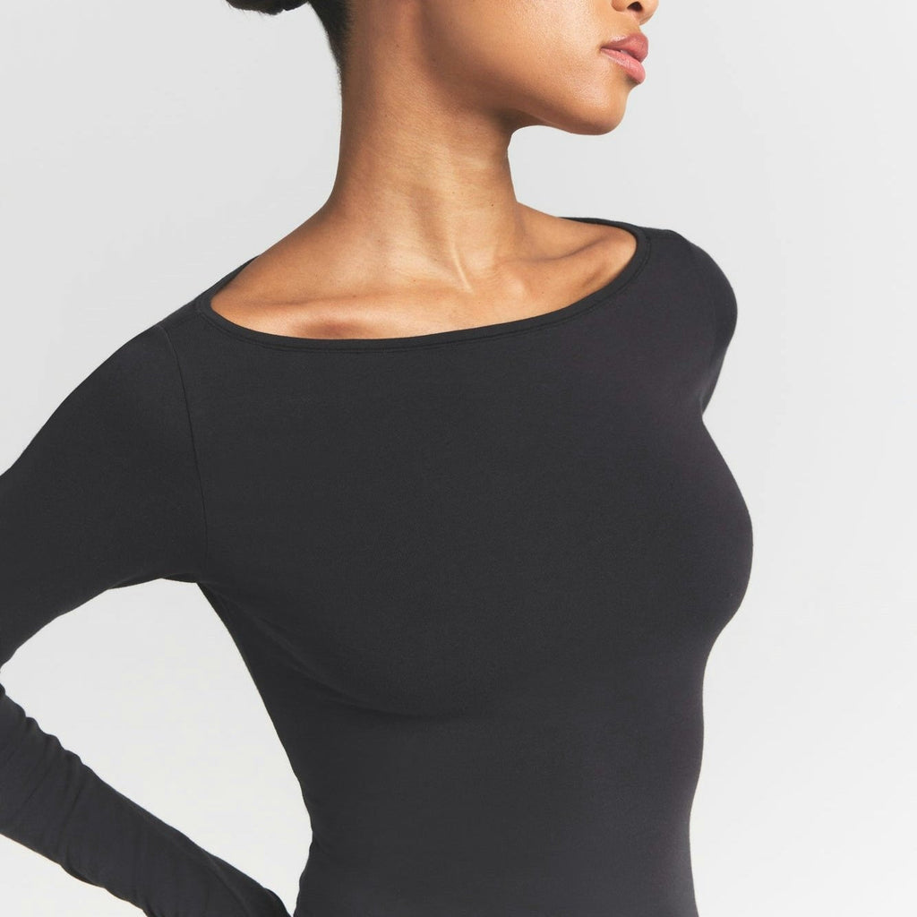 LONG SLEEVE BOATNECK TOP