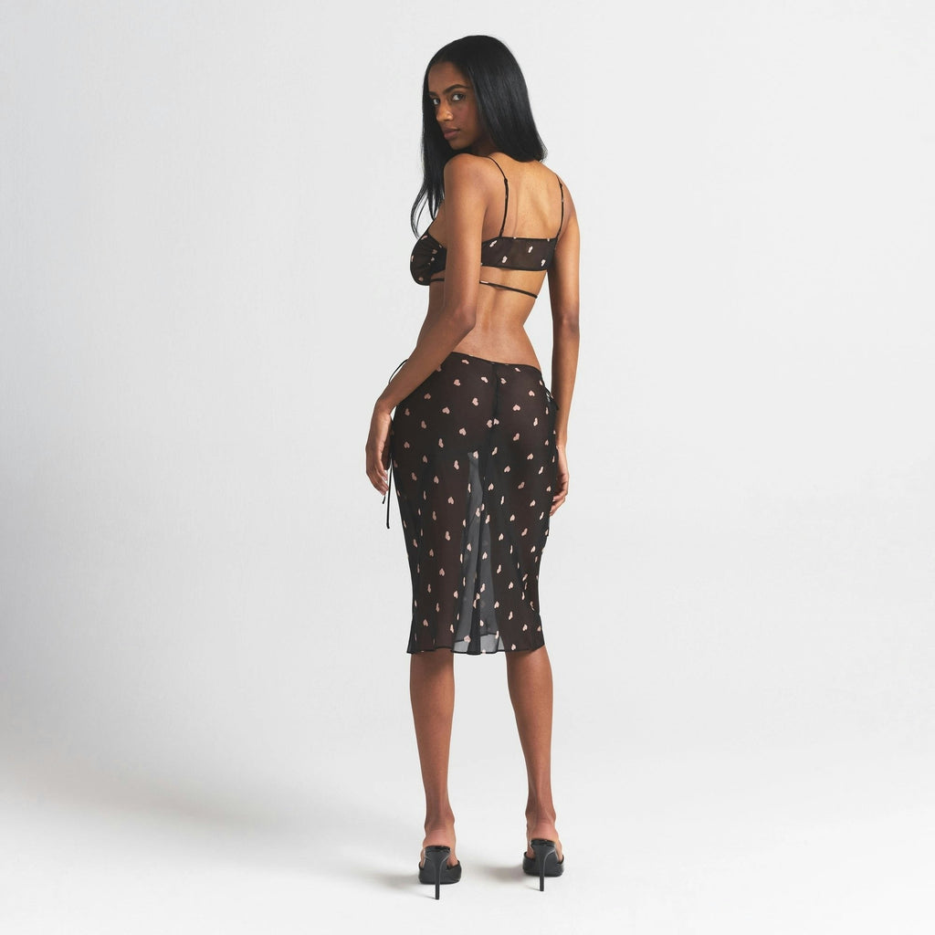 TIE SIDE MIDI SKIRT