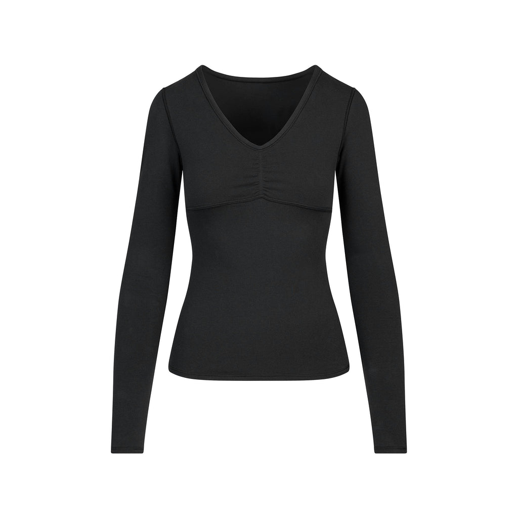 SHIRRED BUST LONG SLEEVE