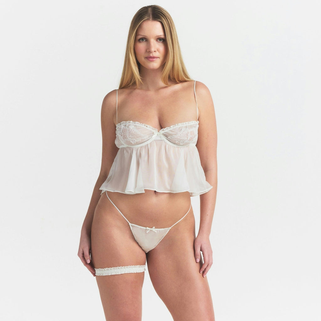 BABYDOLL TOP AND STRING THONG SET