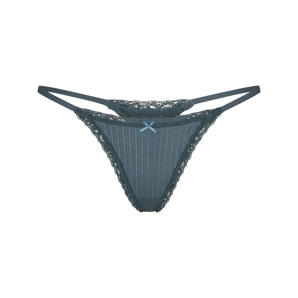 POINTELLE LACE STRING THONG