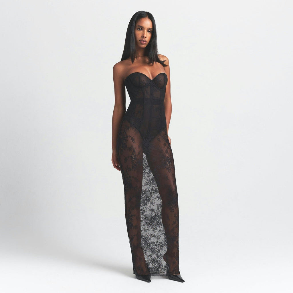 STRAPLESS CORSET LONG DRESS