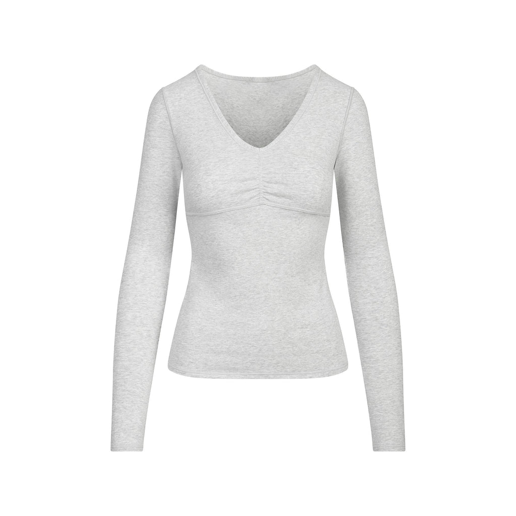 SHIRRED BUST LONG SLEEVE