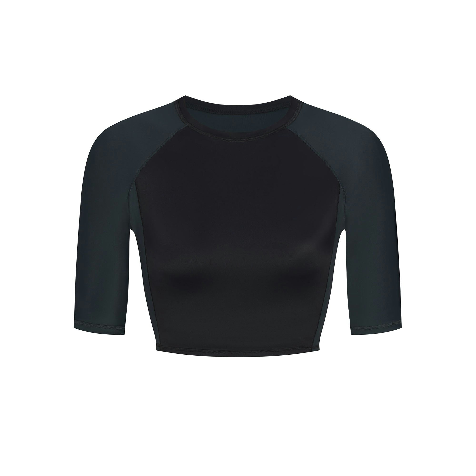 PADDED HALF SLEEVE CROP TOP