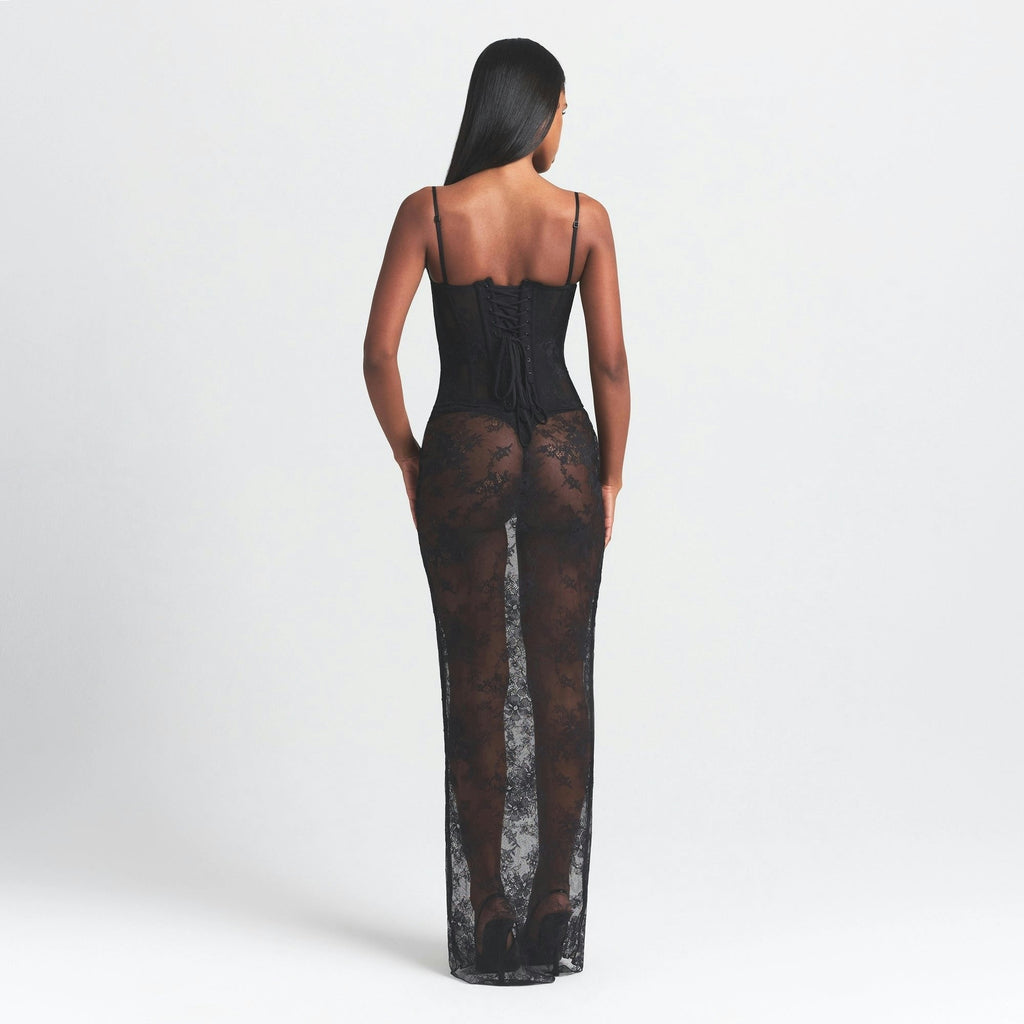 STRAPLESS CORSET LONG DRESS