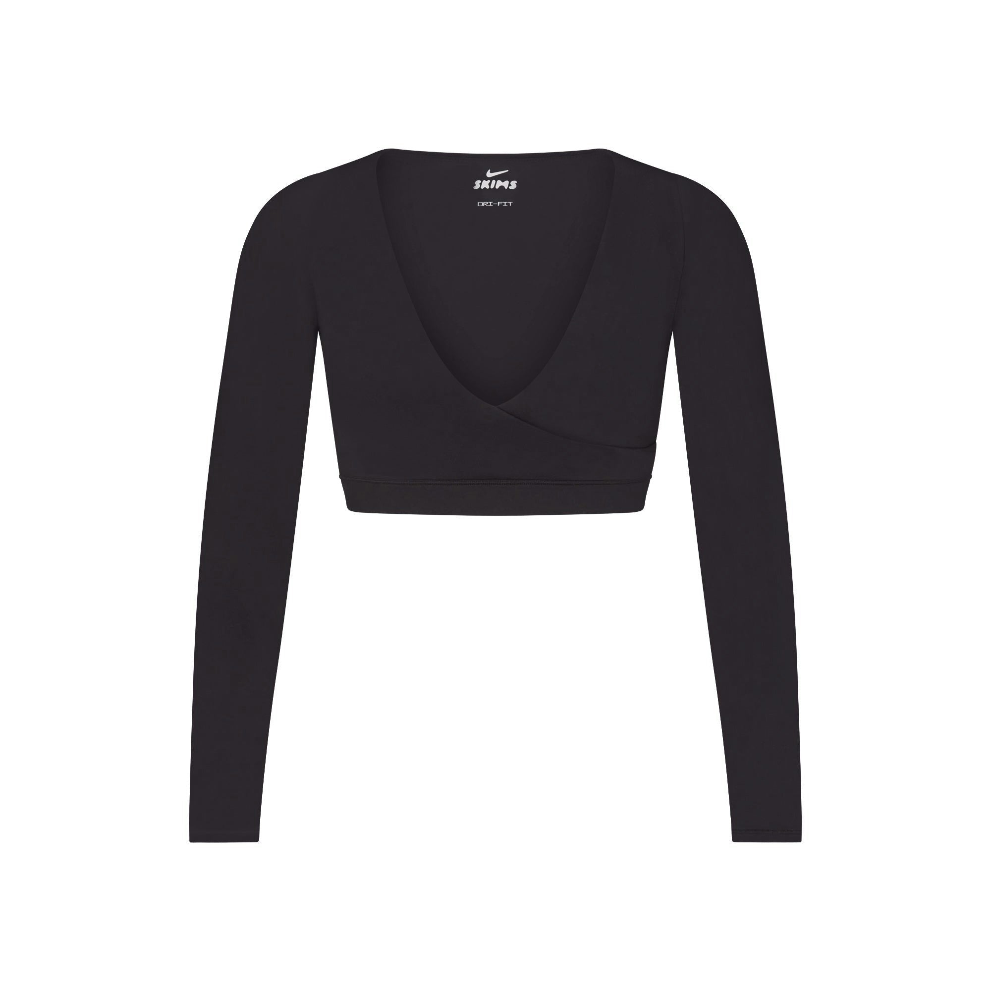 WRAP LONG SLEEVE CROPPED TOP