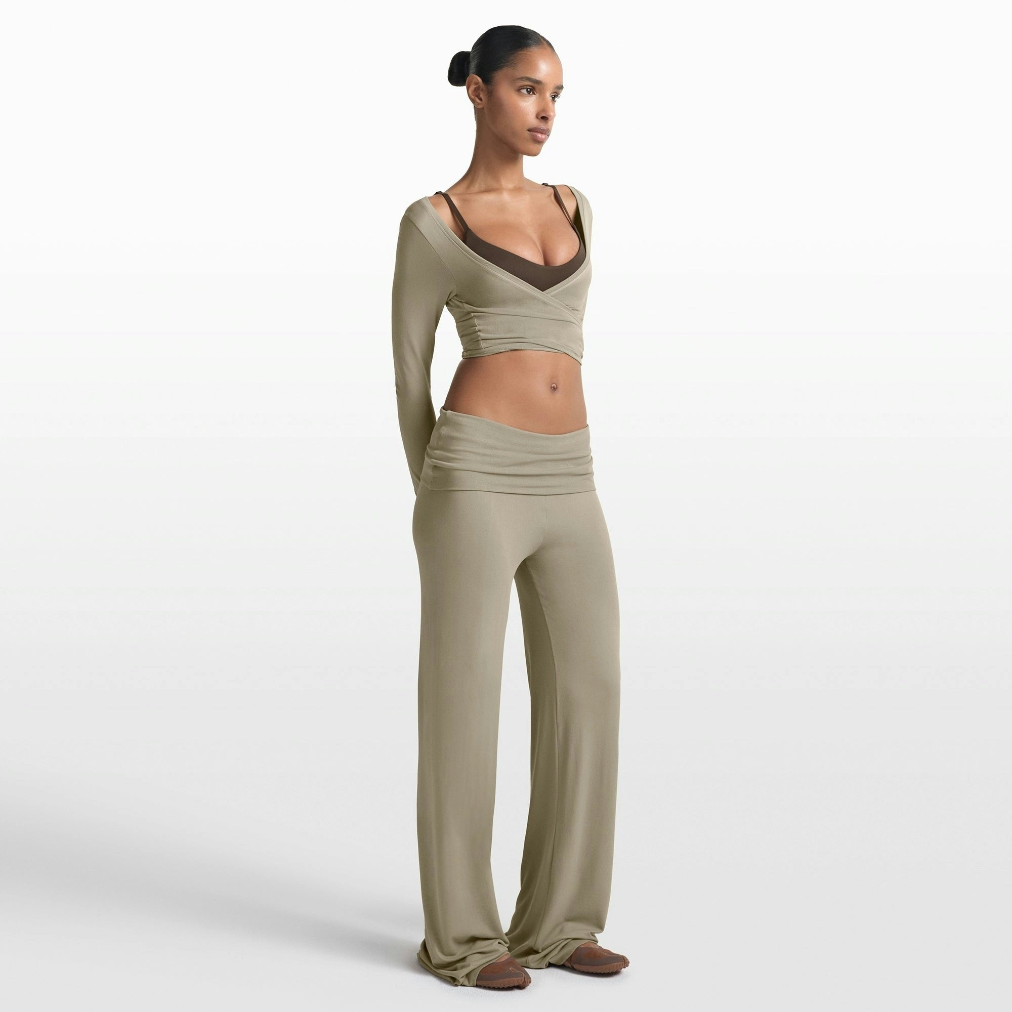 FOLDOVER WIDE LEG PANT