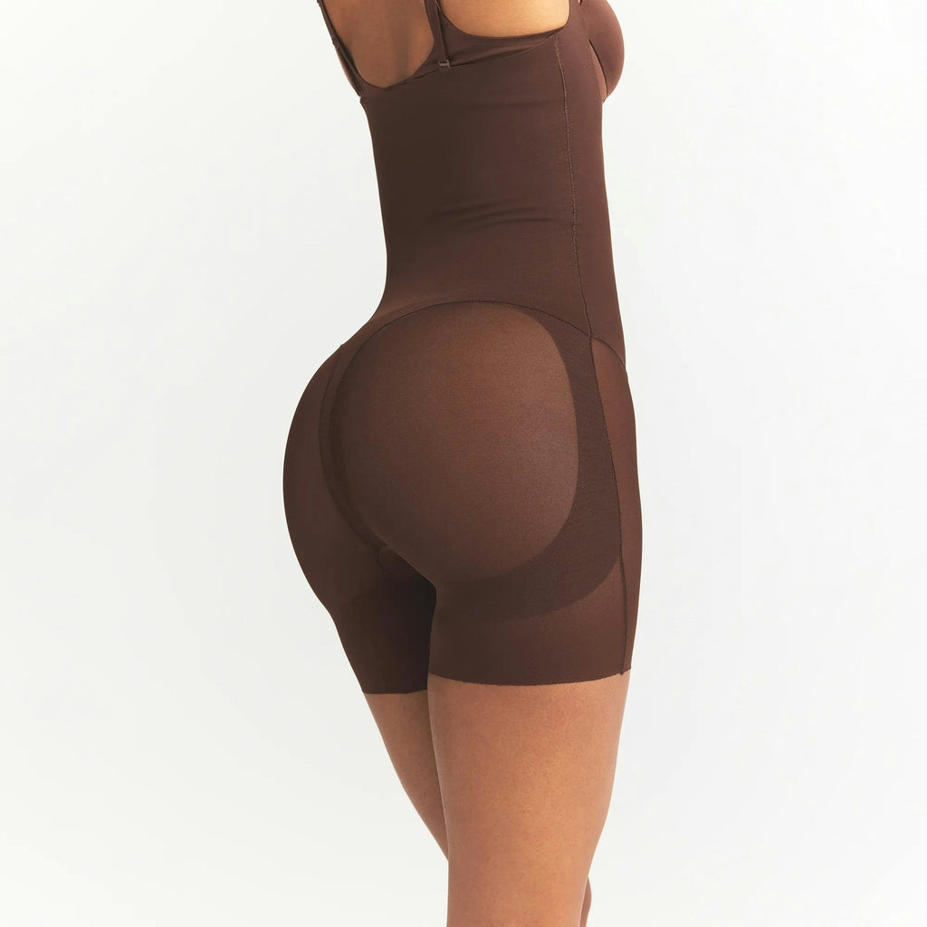 CORE SCULPT OPEN BUST MID THIGH BODYSUIT
