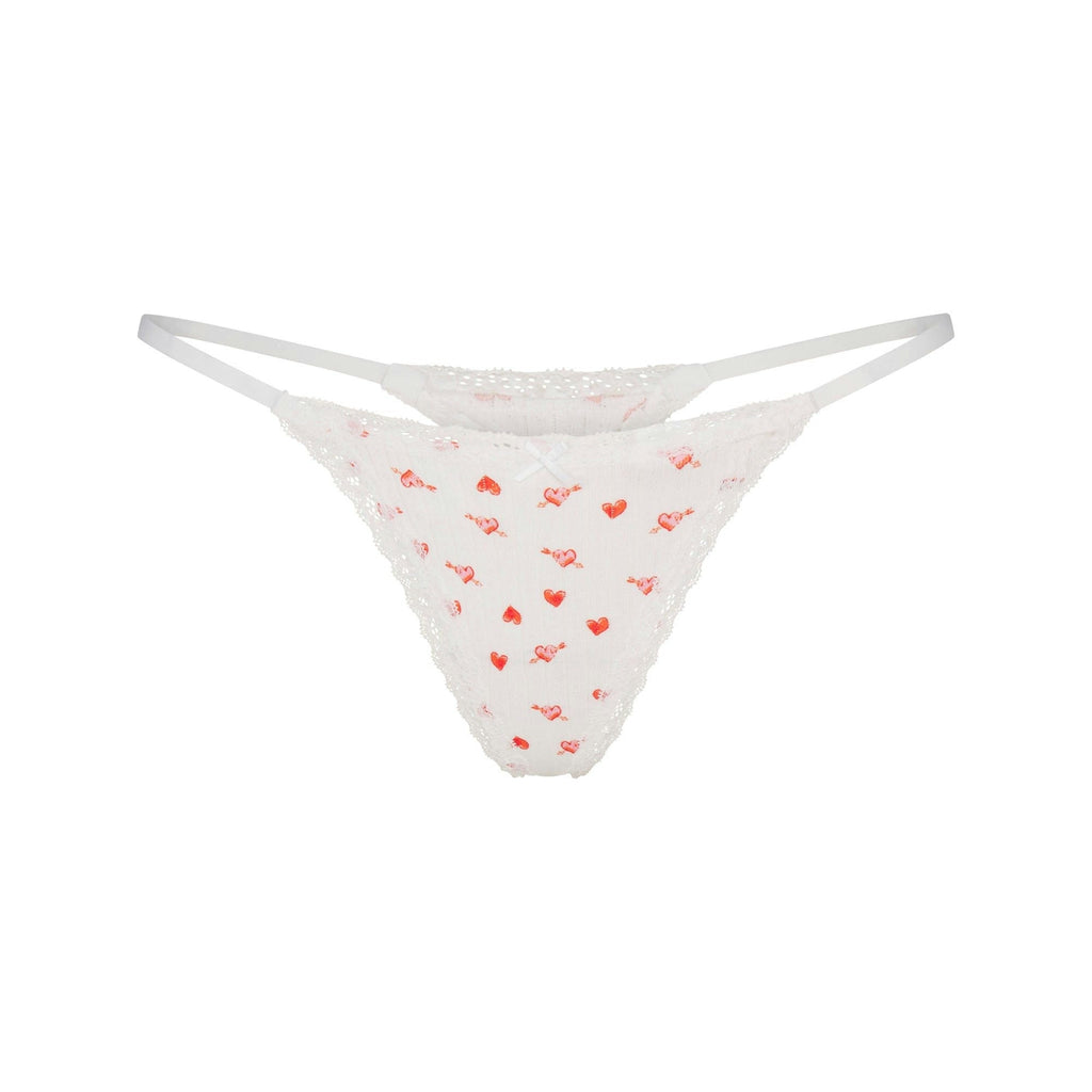 POINTELLE LACE STRING THONG