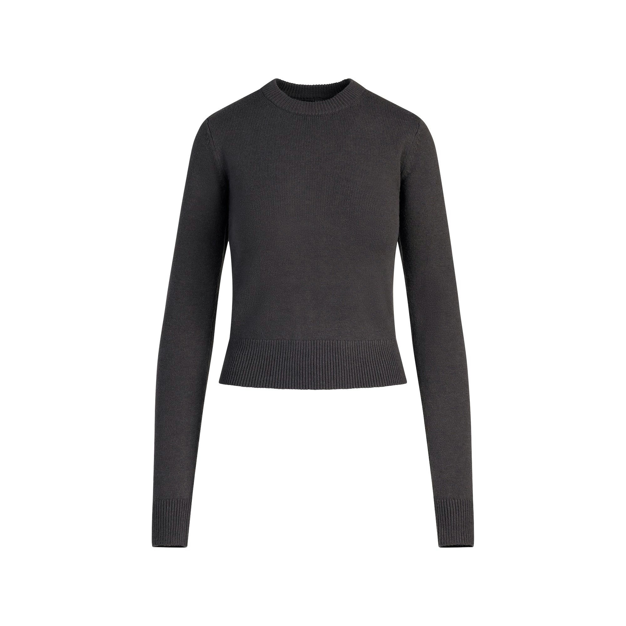 RIBBED LONG SLEEVE FITTED CREW NECK