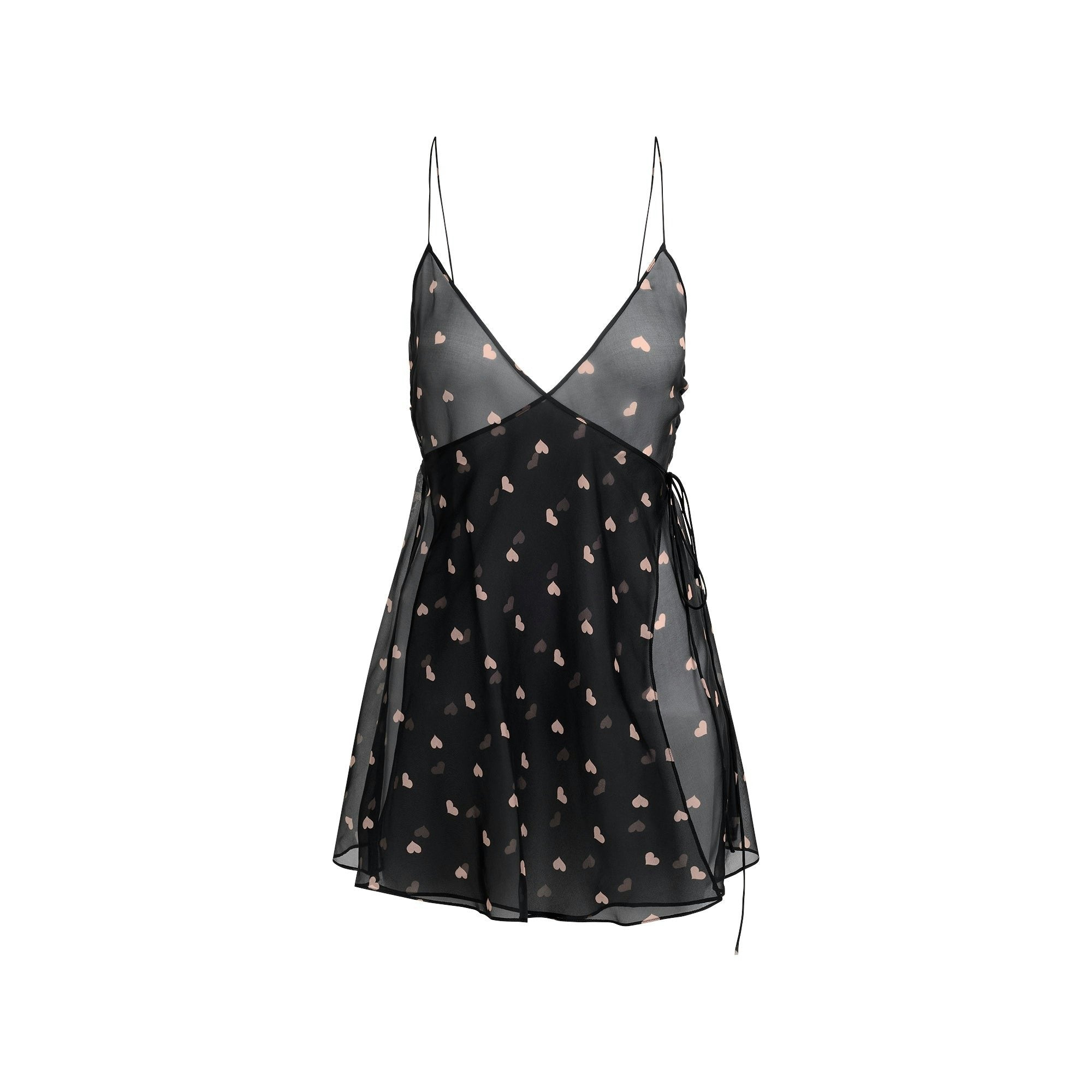 WRAP MINI SLIP DRESS