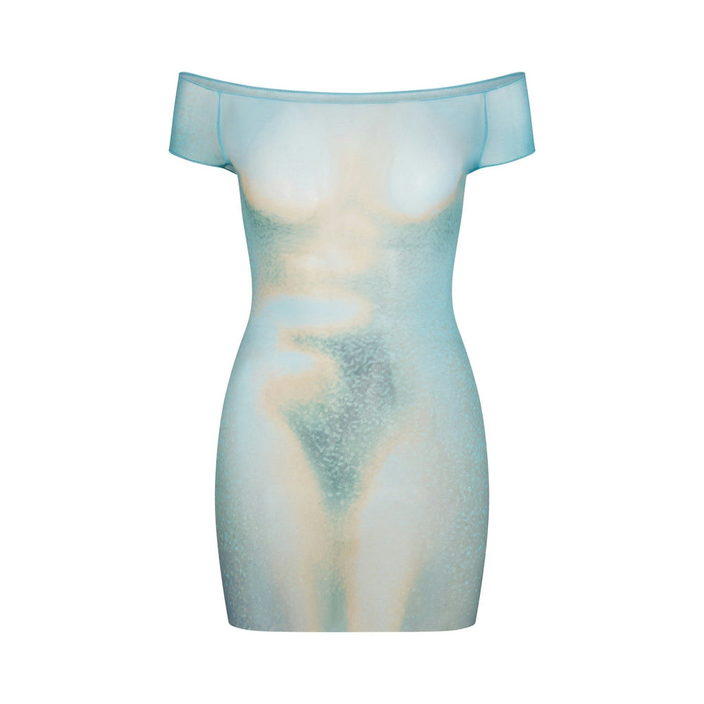 MESH COVER-UPS MINI DRESS