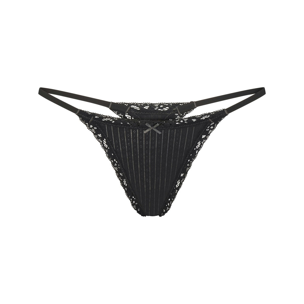 POINTELLE LACE STRING THONG
