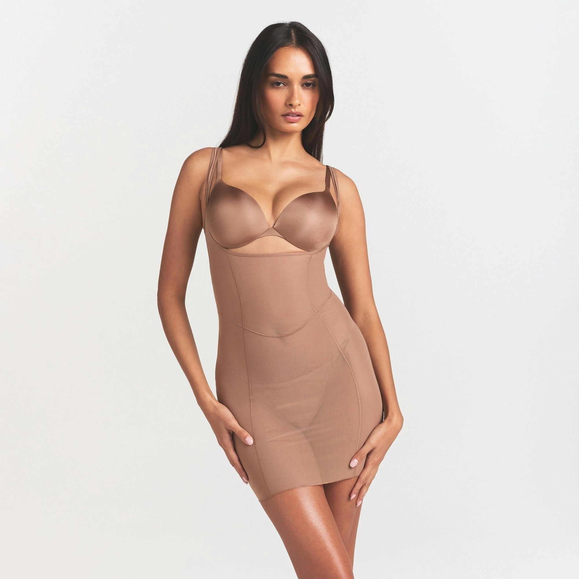 OPEN BUST SLIP DRESS