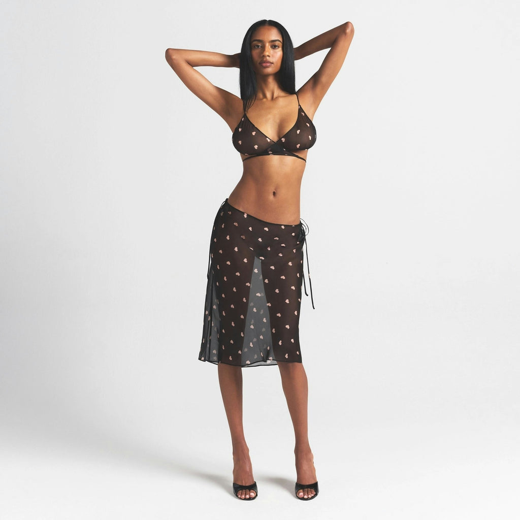TIE SIDE MIDI SKIRT