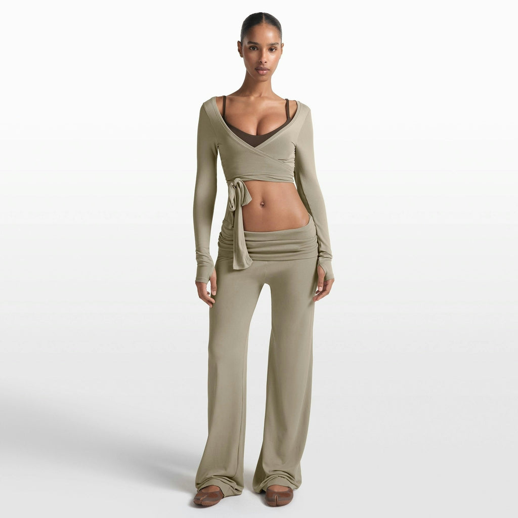 FOLDOVER WIDE LEG PANT