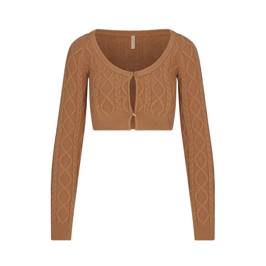 CABLEKNIT CROPPED CARDIGAN
