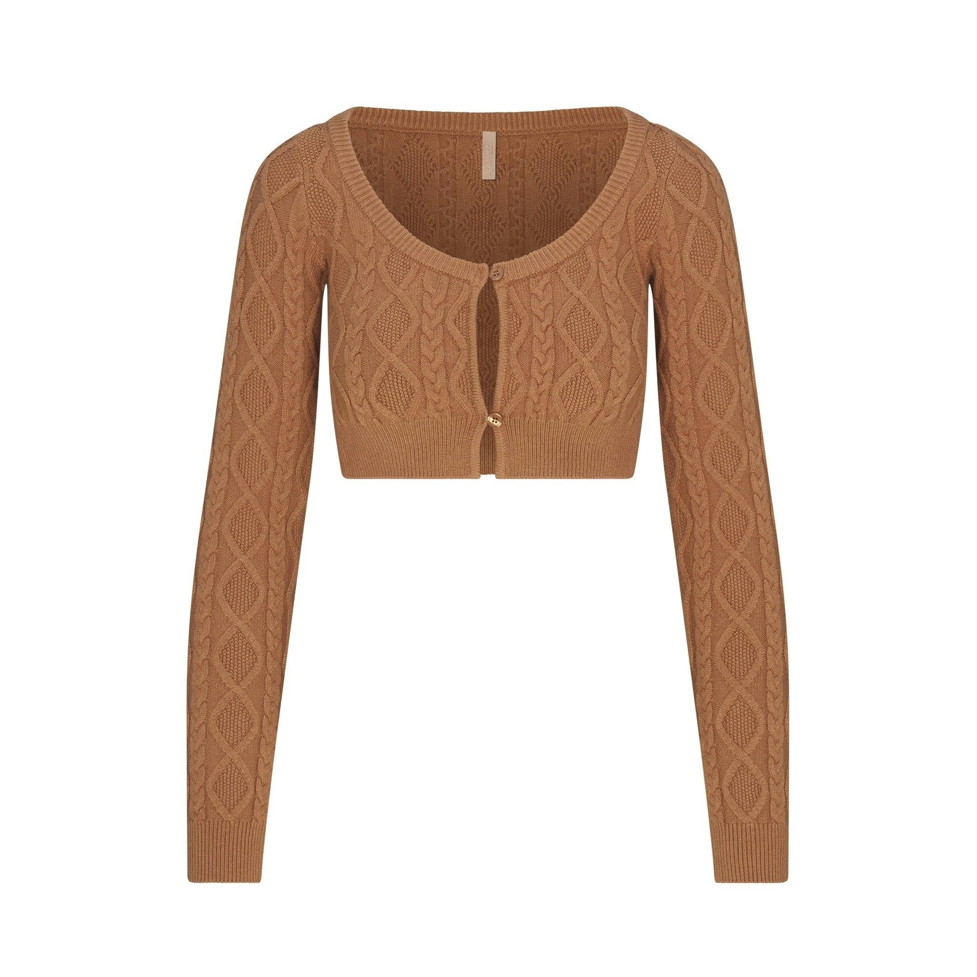 CABLEKNIT CROPPED CARDIGAN