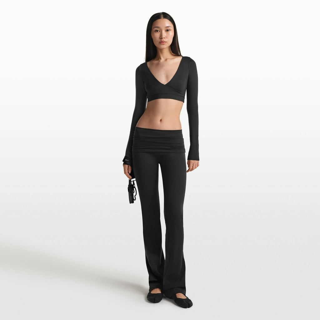 WRAP LONG SLEEVE CROPPED TOP