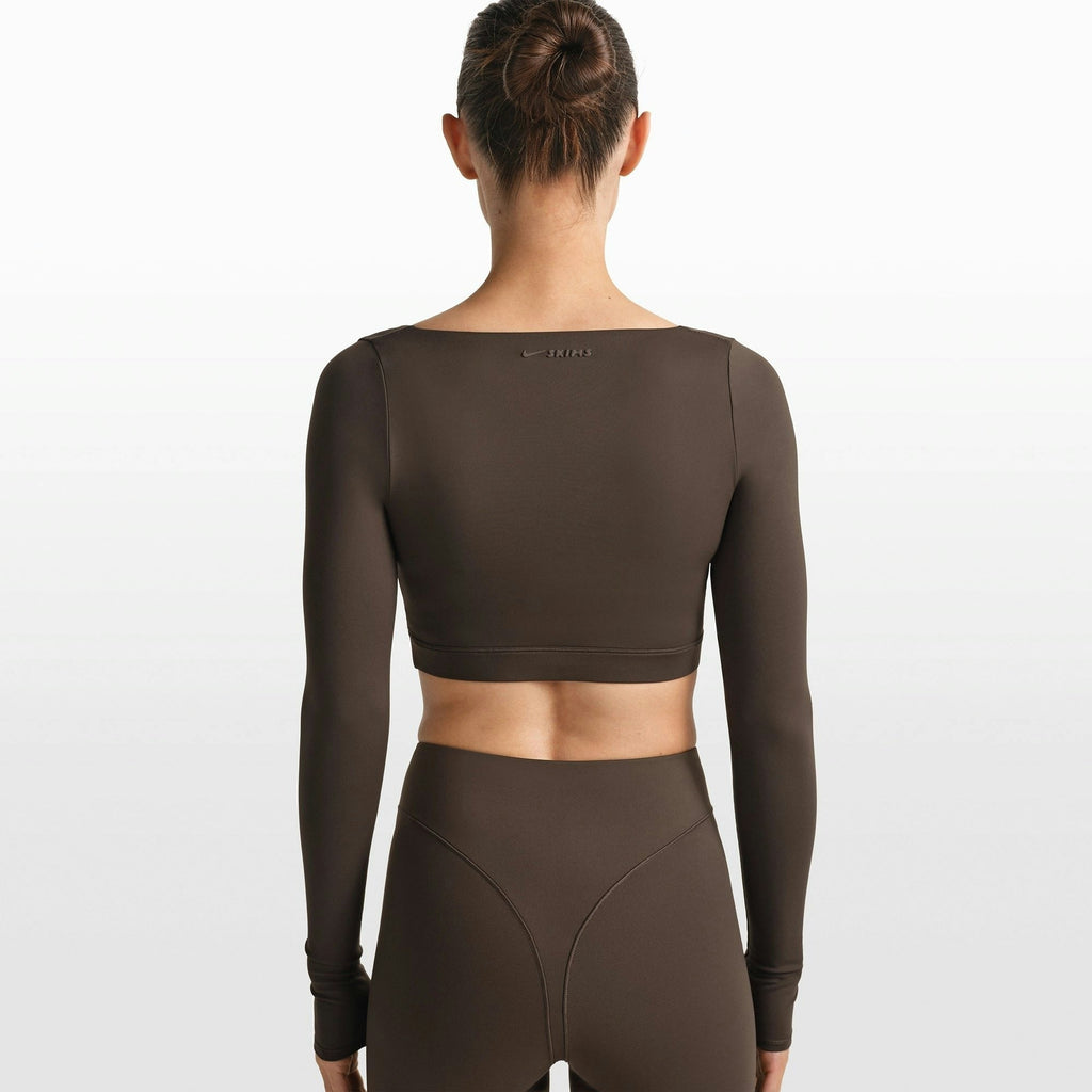 WRAP LONG SLEEVE CROPPED TOP