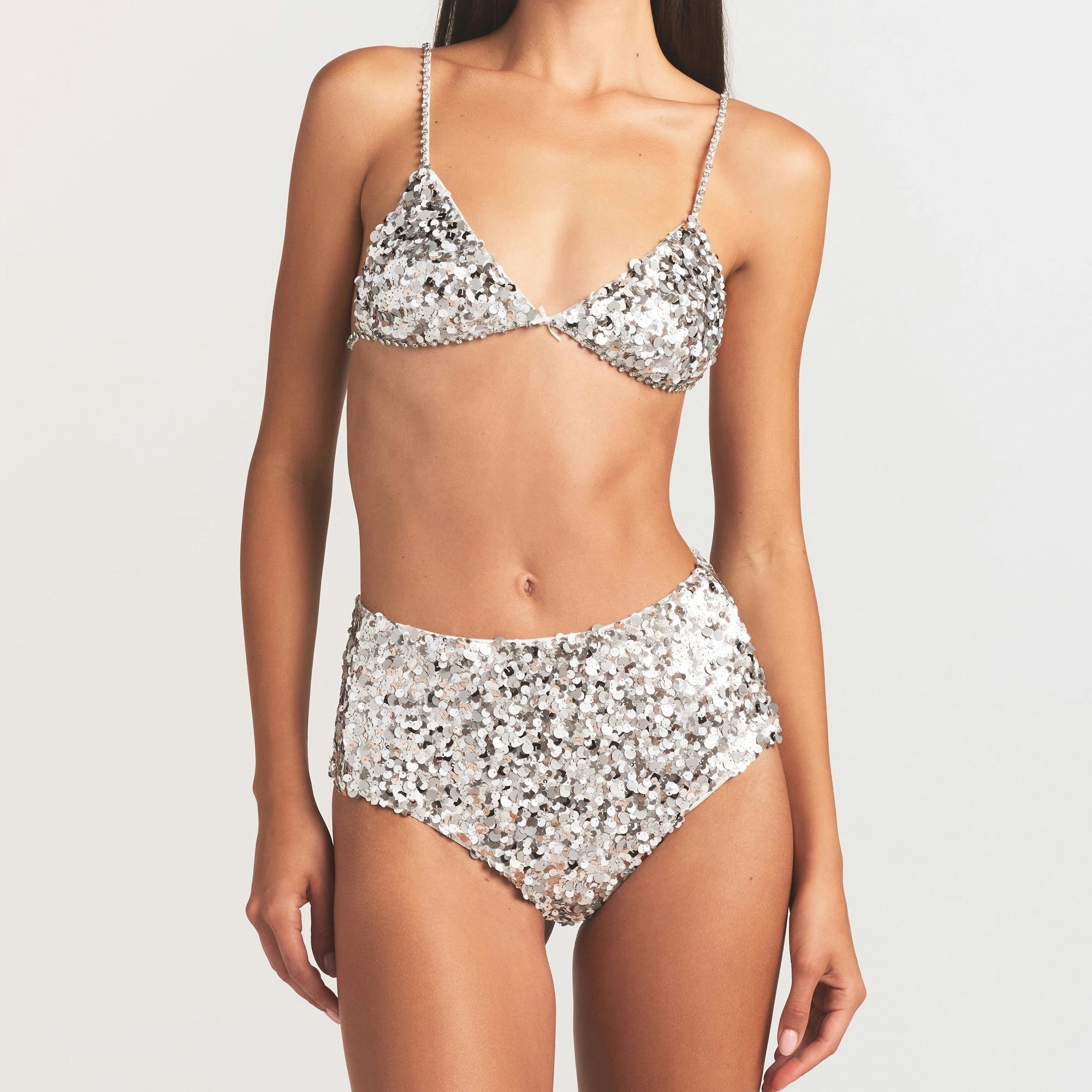 NOVELTY INTIMATES SEQUIN BRALETTE AND HIPSTER SET