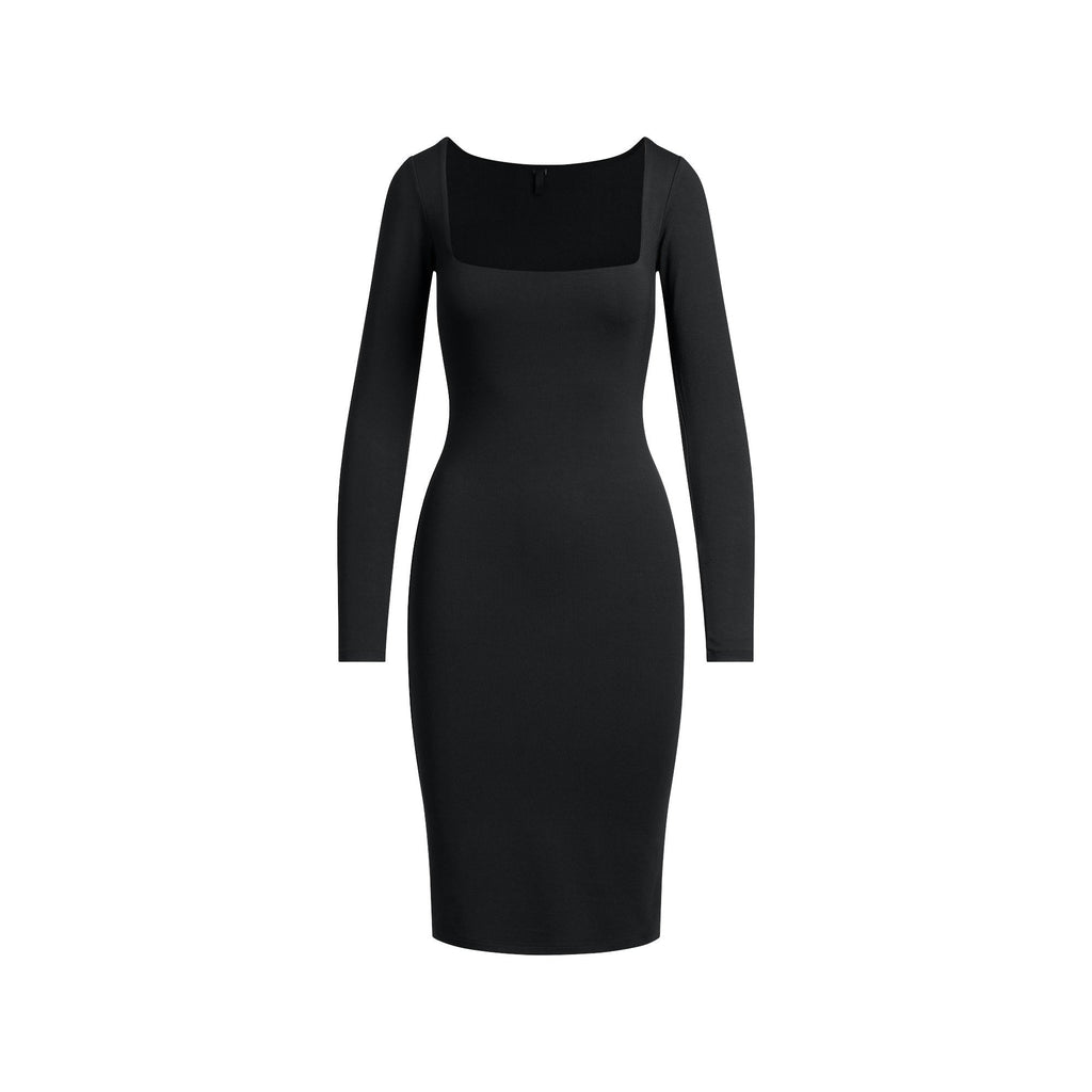 SQUARE NECK MIDI DRESS