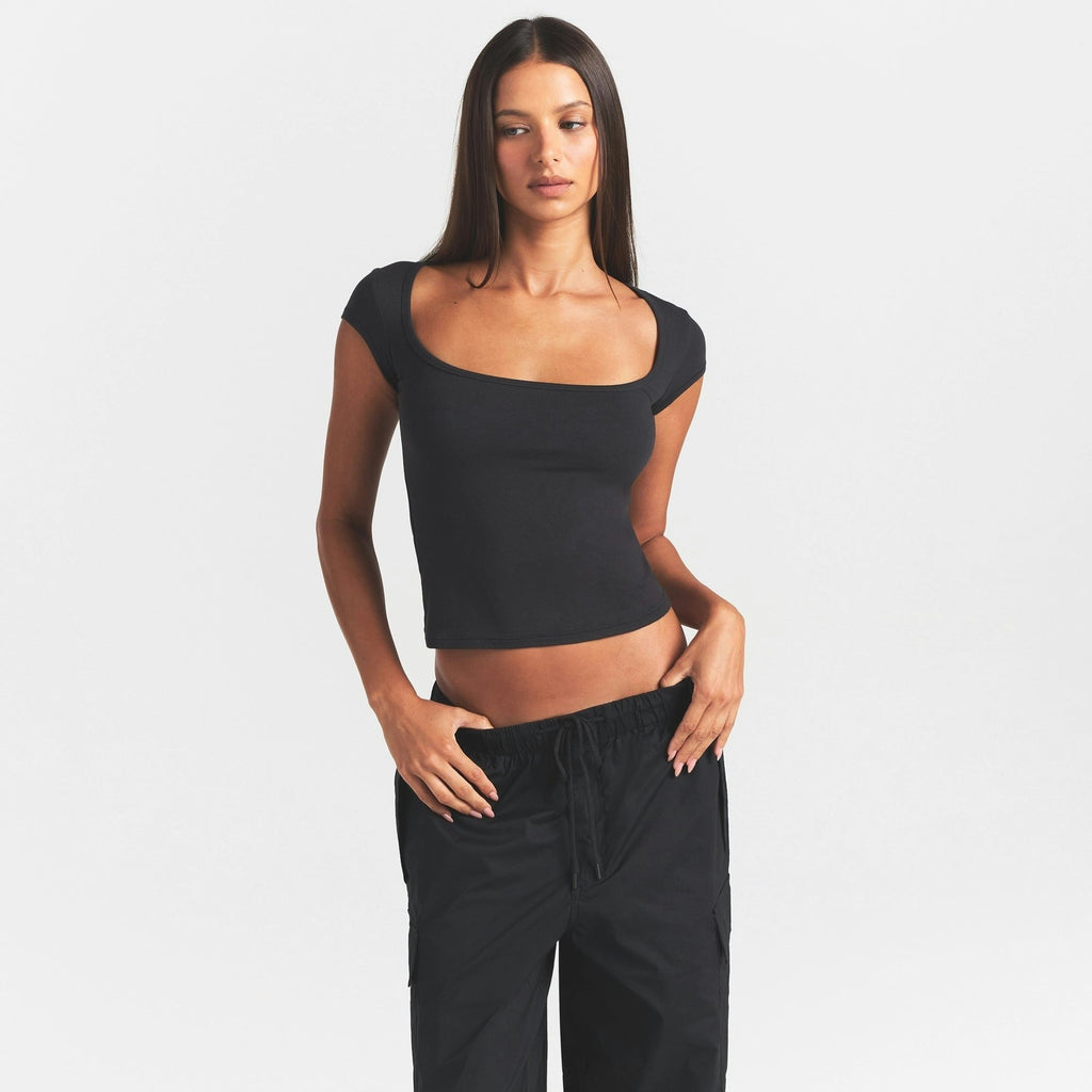 SCOOP NECK T-SHIRT