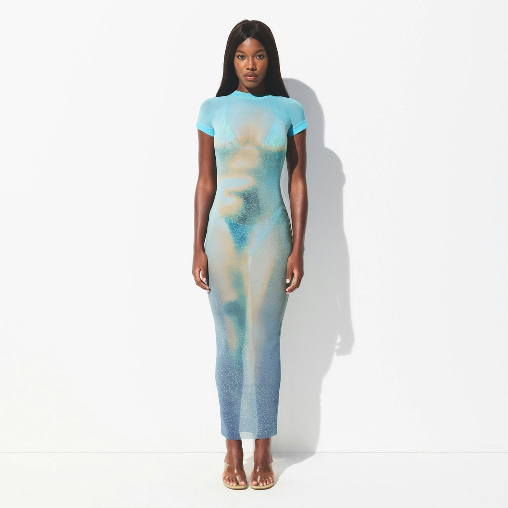 MESH COVER-UPS LONG DRESS