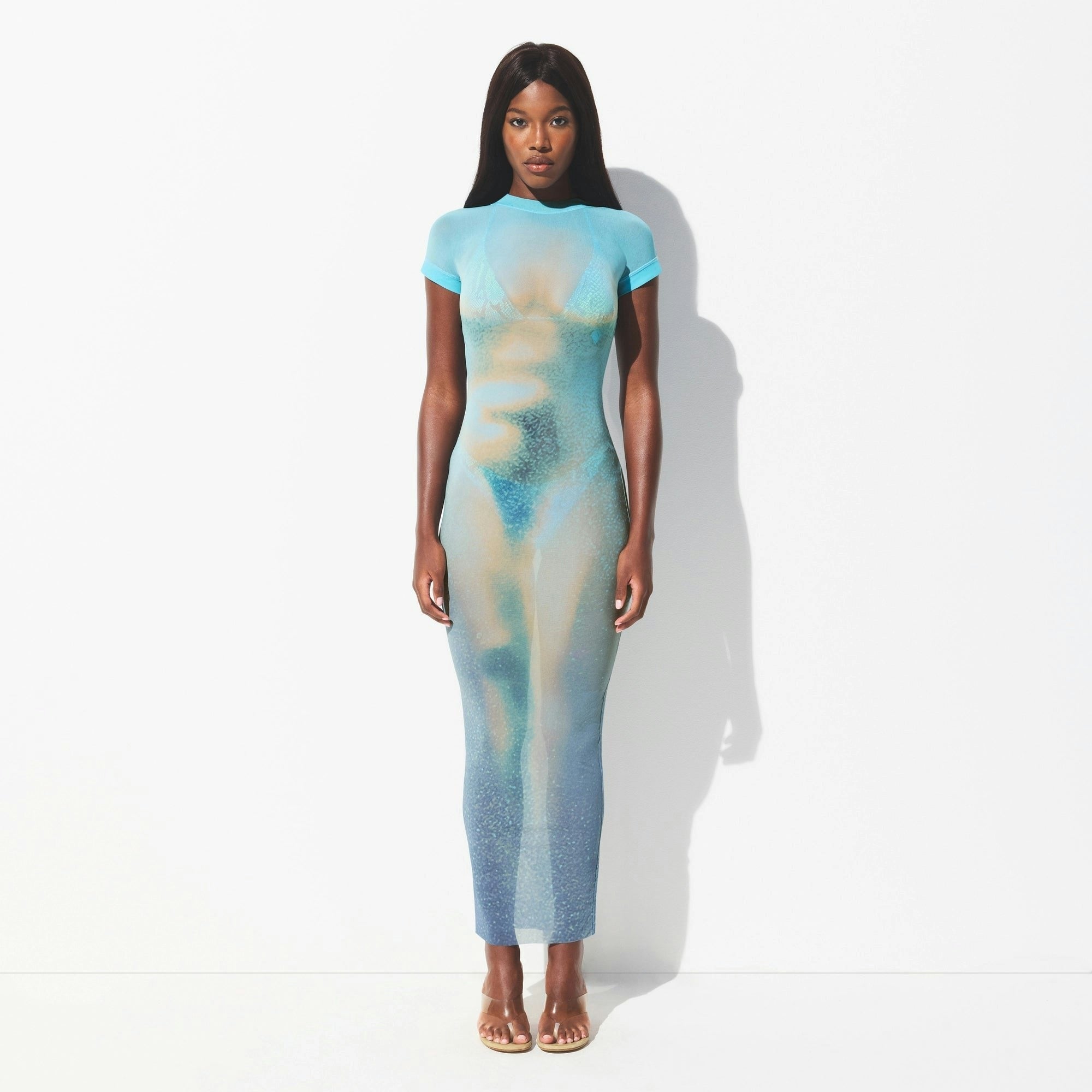 MESH COVER-UPS LONG DRESS