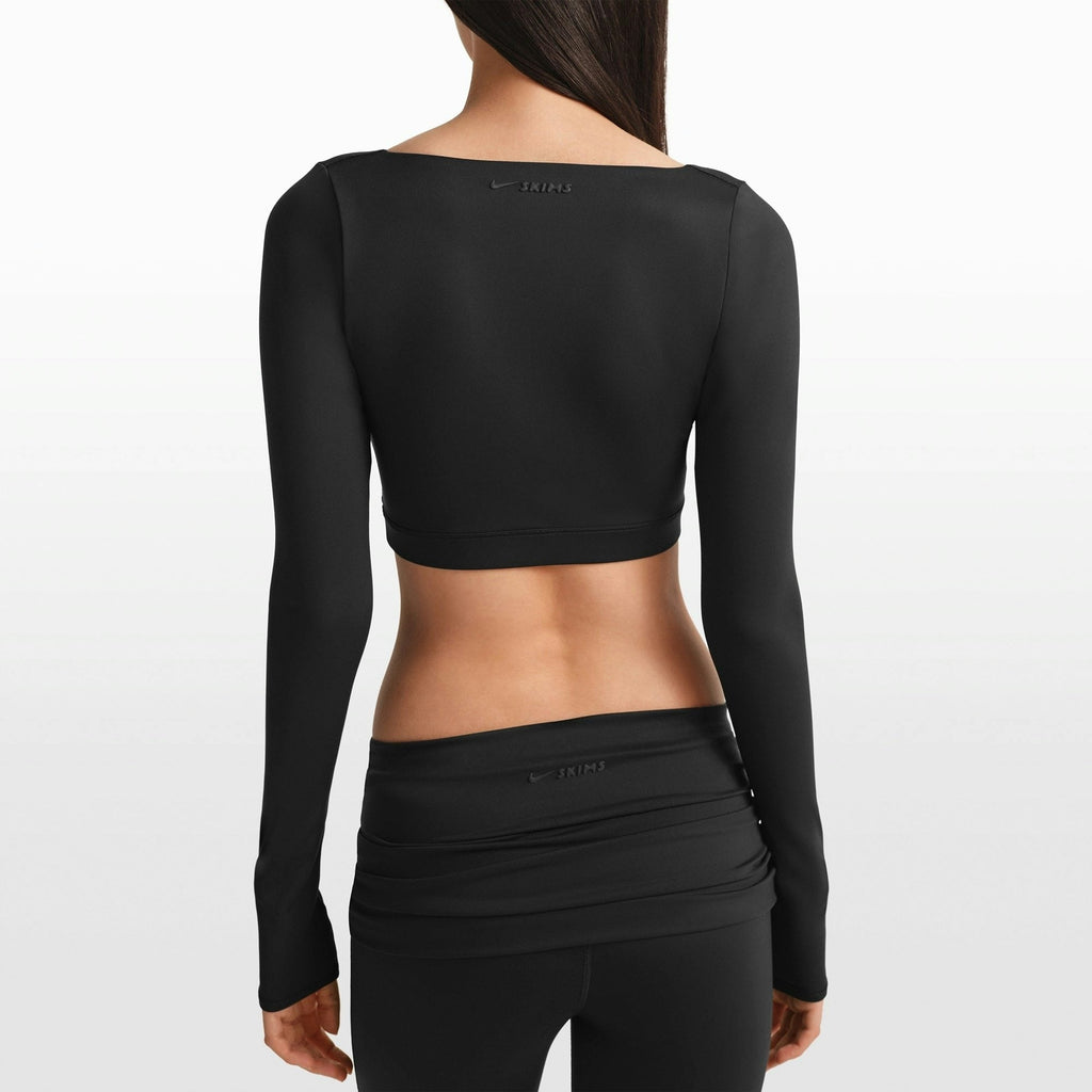 WRAP LONG SLEEVE CROPPED TOP
