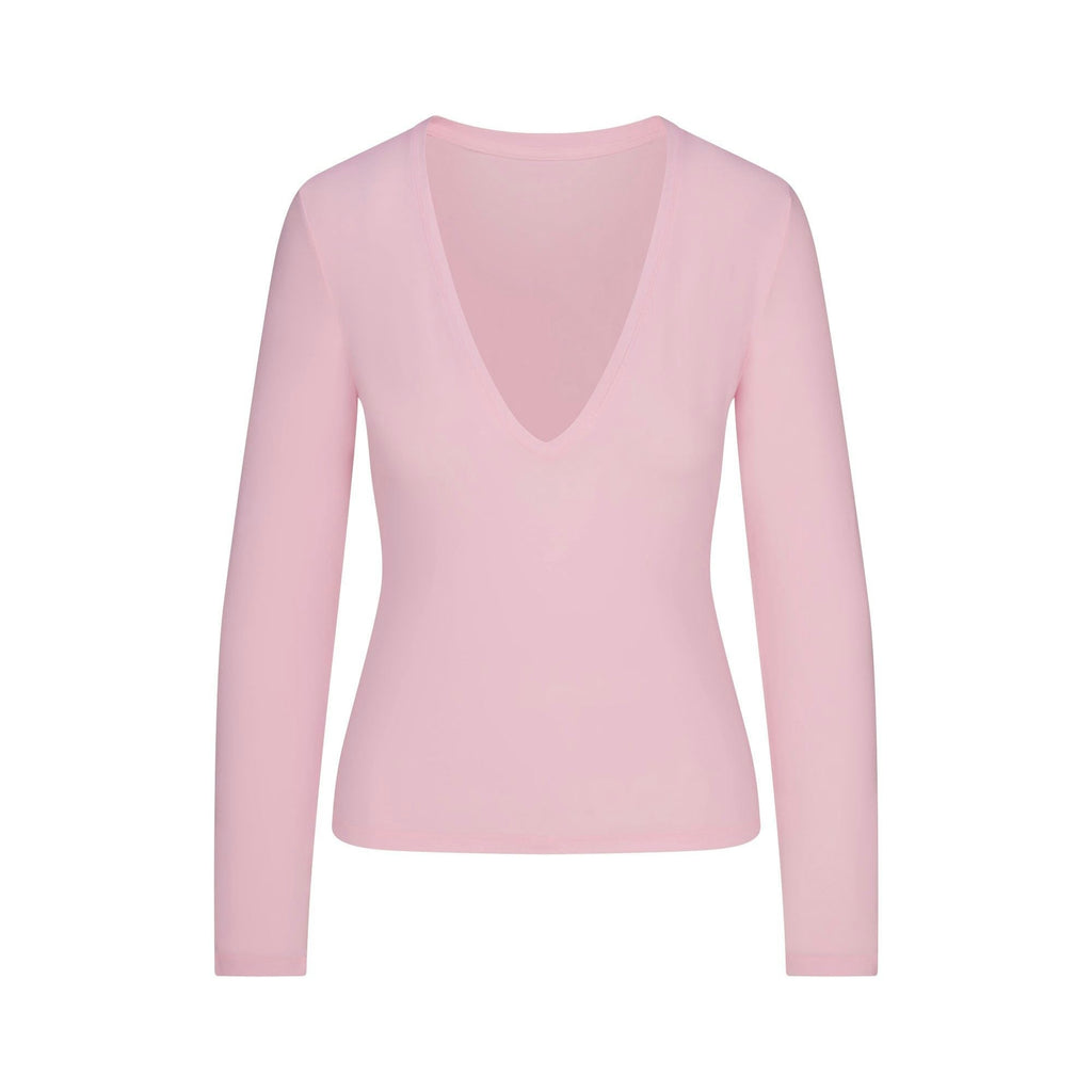 LONG SLEEVE PLUNGE TOP