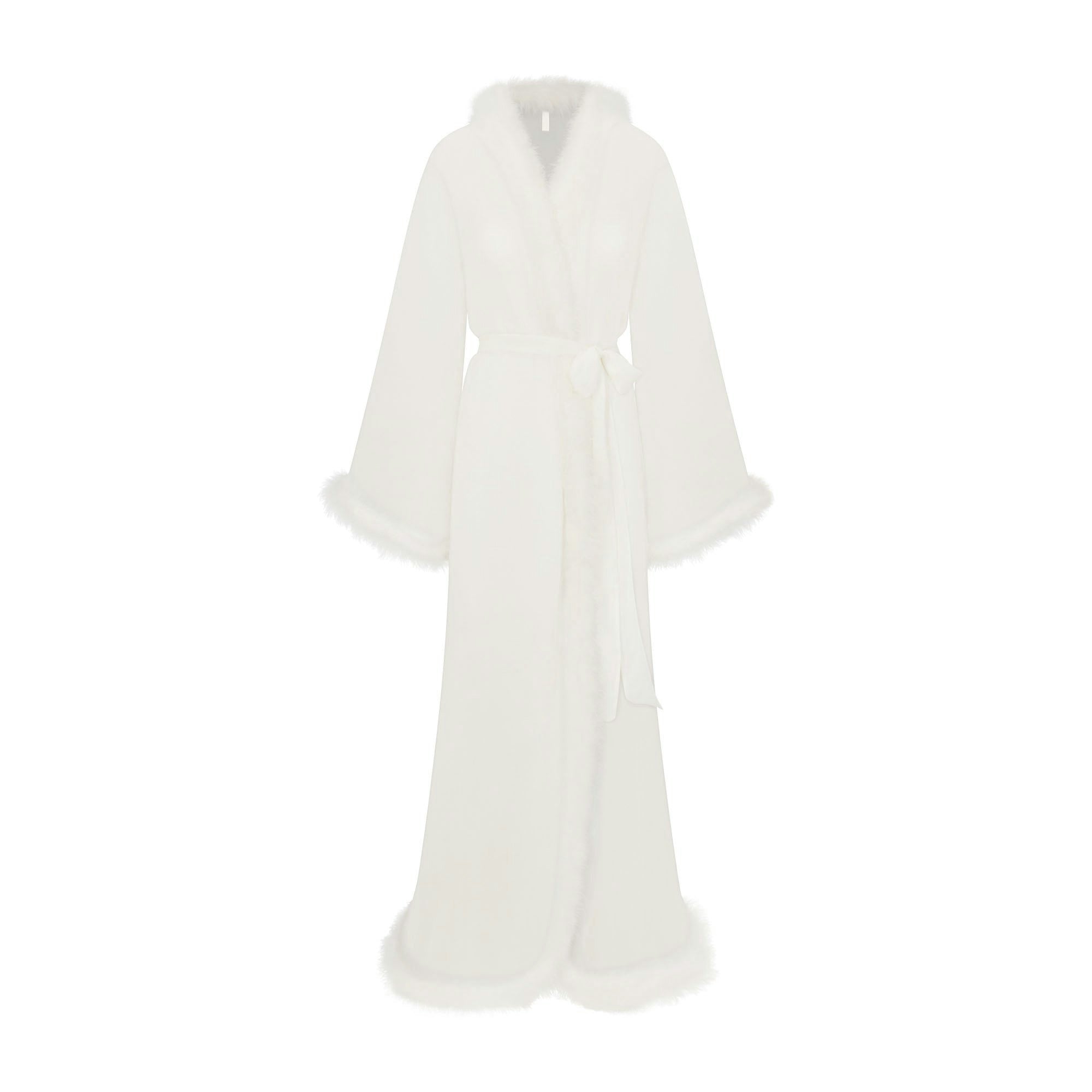 BRIDAL SLEEP FEATHER TRIM LONG ROBE