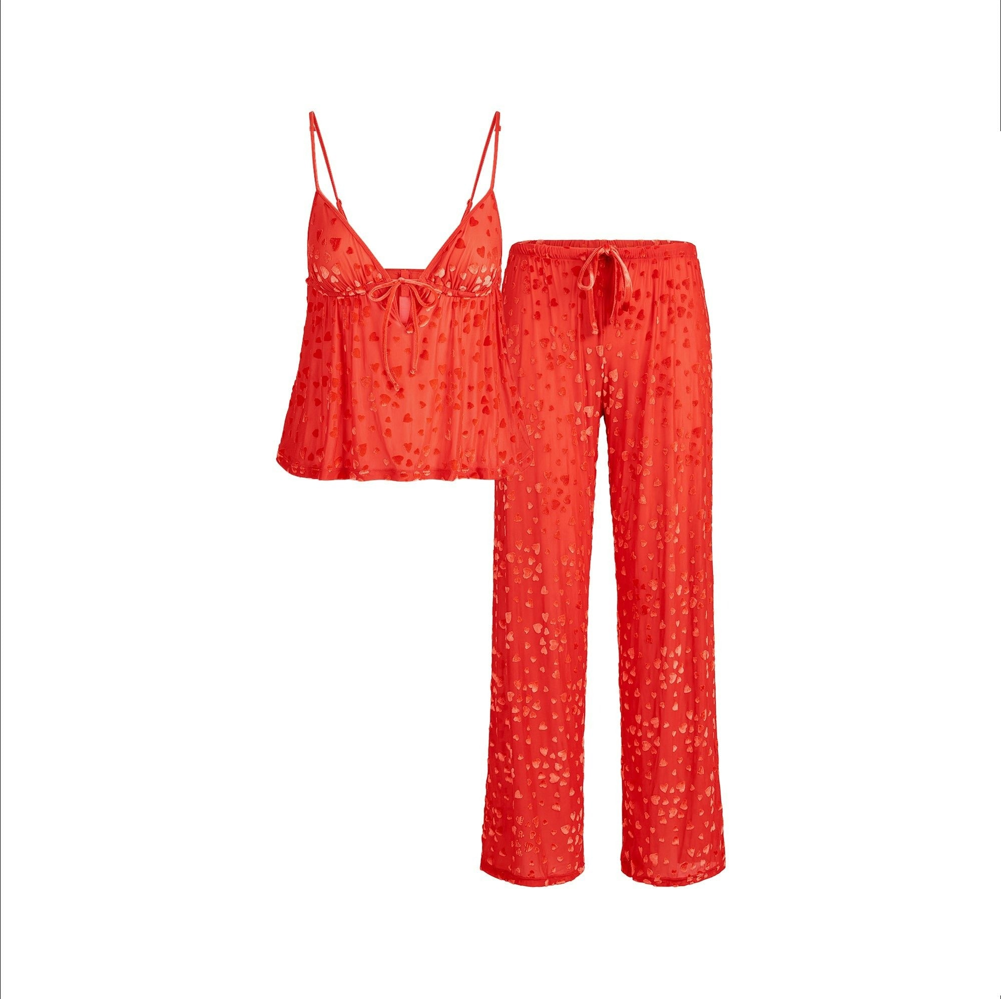 SHEER VELVET CAMI AND PANT SET