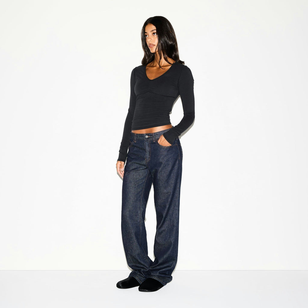 SHIRRED BUST LONG SLEEVE