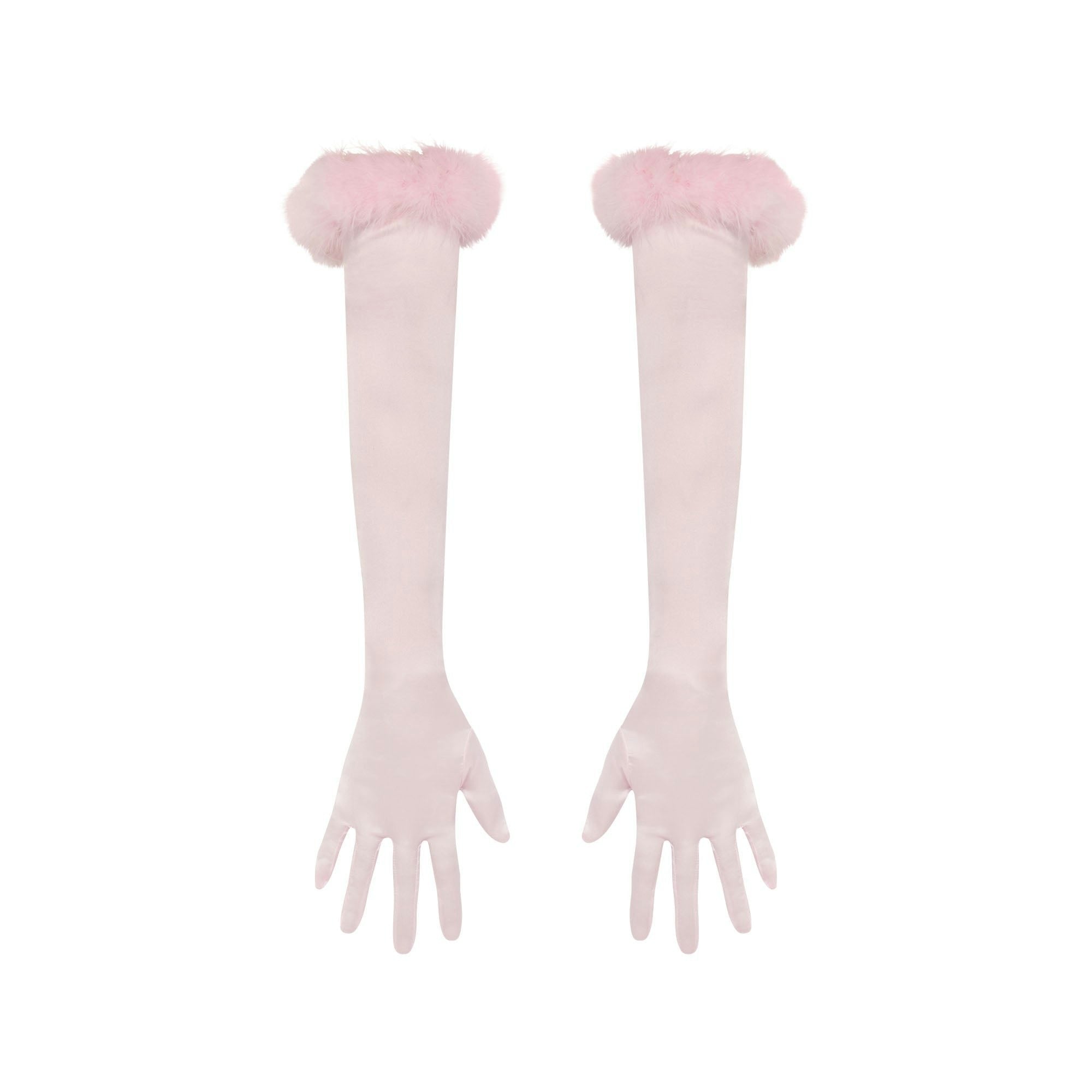 FEATHER TRIM GLOVES
