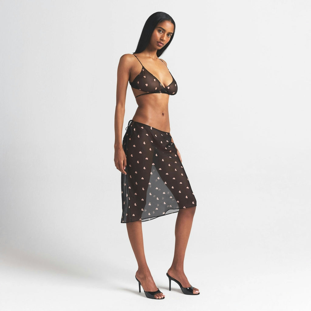 TIE SIDE MIDI SKIRT