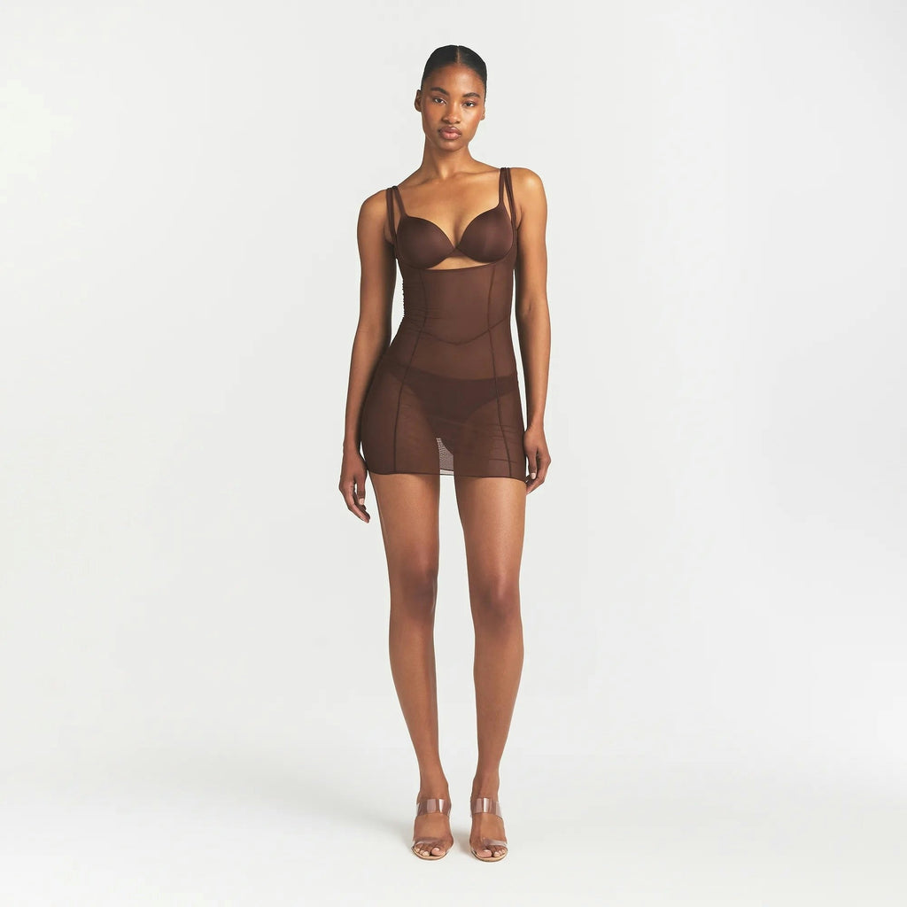 OPEN BUST SLIP DRESS