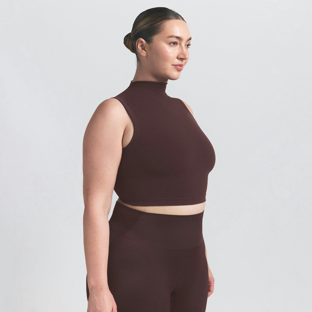 MOCK NECK BRA TOP