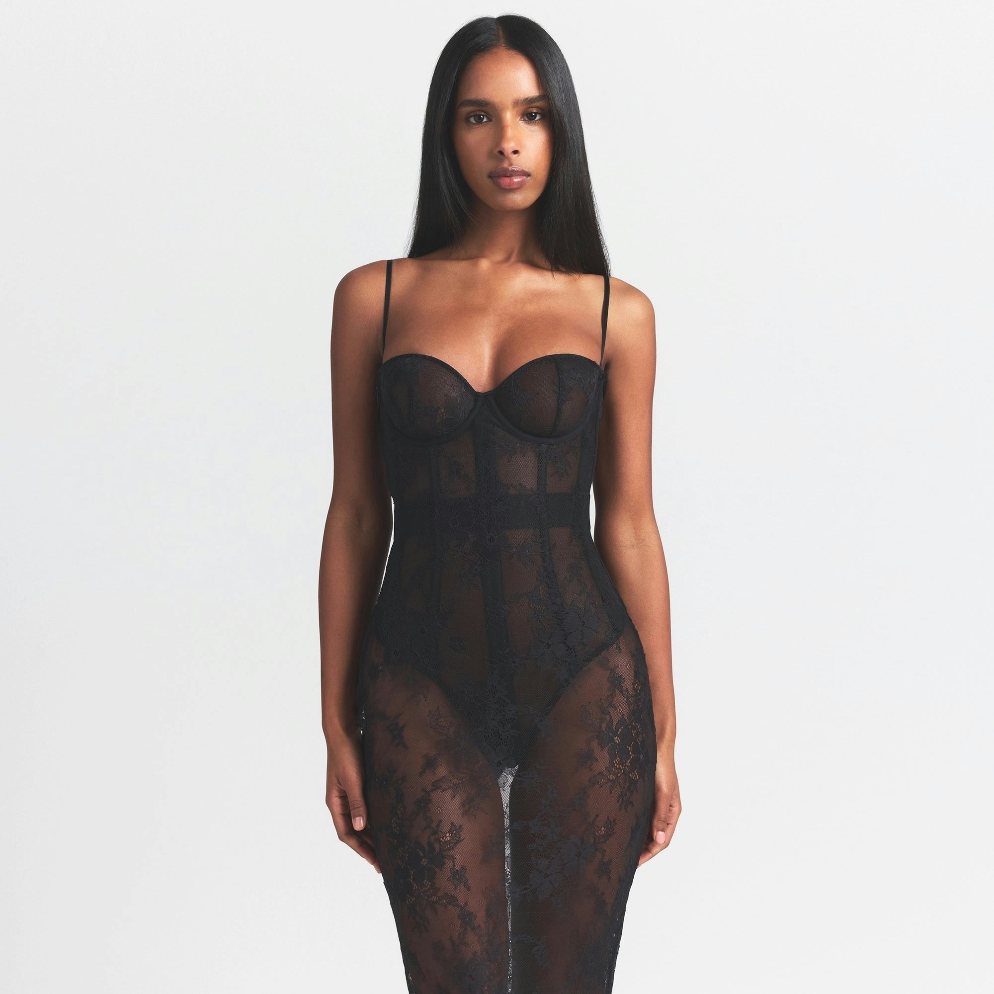 STRAPLESS CORSET LONG DRESS