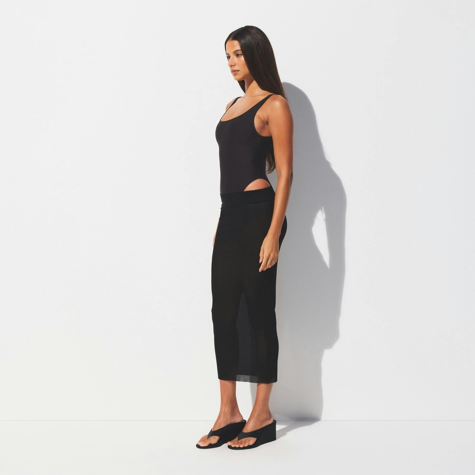 MESH COVER-UPS MIDI SKIRT