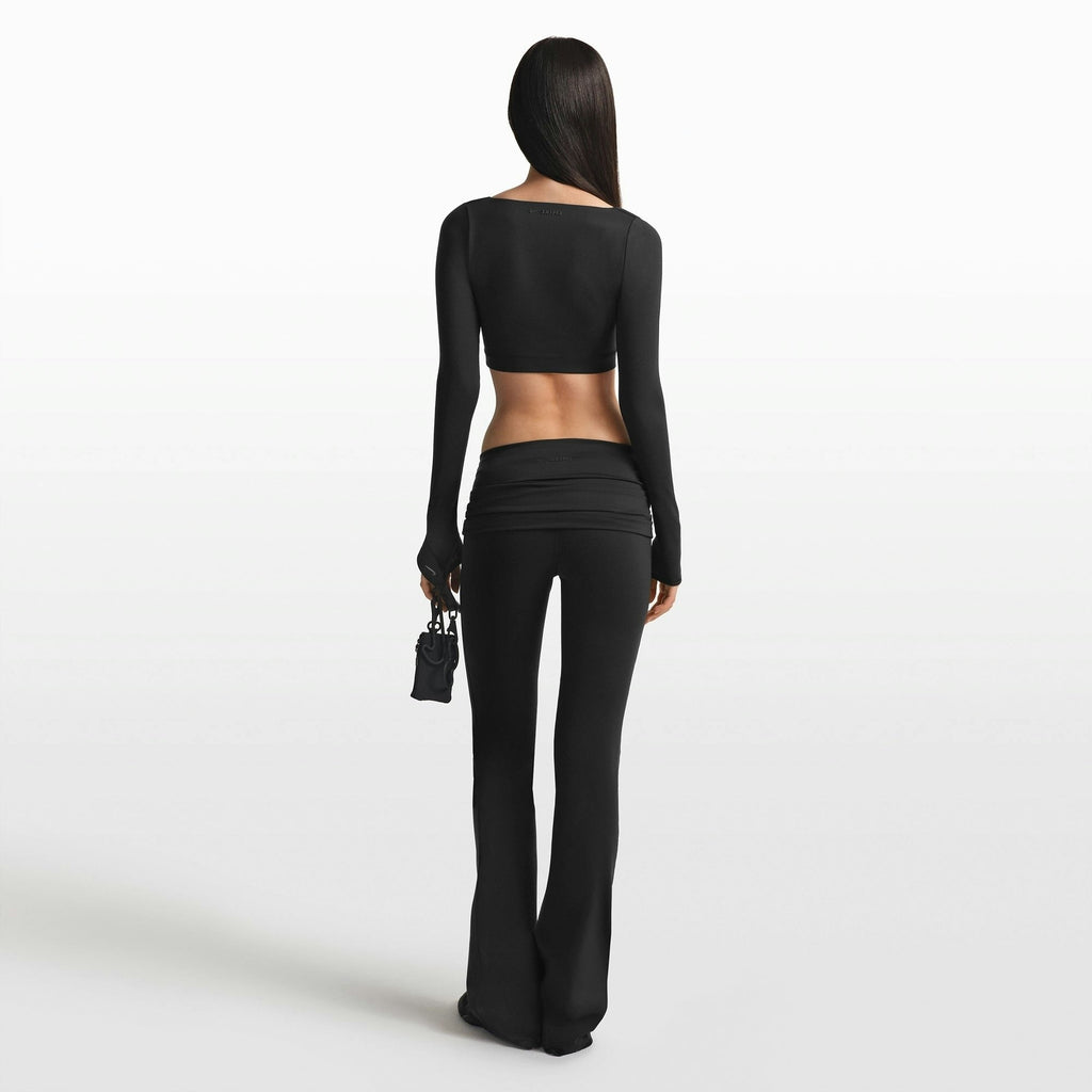WRAP LONG SLEEVE CROPPED TOP