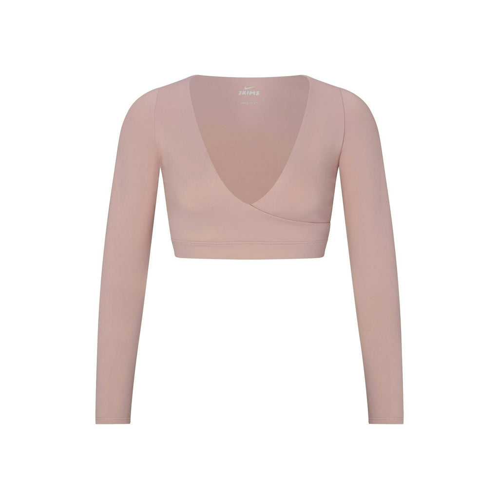 WRAP LONG SLEEVE CROPPED TOP